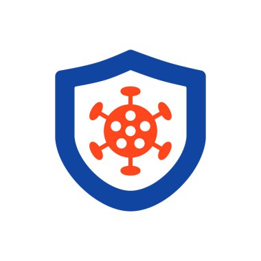 Corona virüsü koruma vektör simgesi. Tıbbi işaret. Coronavirus. Tıbbi web sitesi ve uygulama tasarımı için grafik sembolü, logo, uygulama, UI