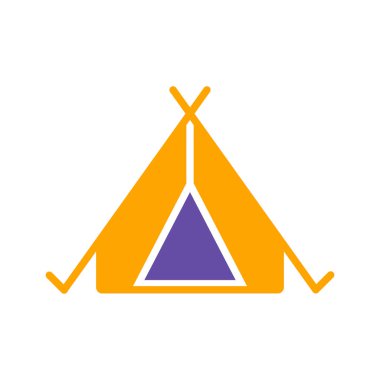 Turist çadırı vektör simgesi. Kamp ve yürüyüş işareti. Seyahat ve turizm web sitesi ve uygulama tasarımı, logo, uygulama, UI için grafik sembolü