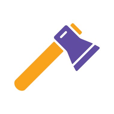 Balta ya da balta vektör sembolü. Kamp ve yürüyüş işareti. Seyahat ve turizm web sitesi ve uygulama tasarımı, logo, uygulama, UI için grafik sembolü