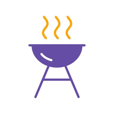 Izgara barbekü mangal vektör sembolü. Yemek pişirme web sitesi ve uygulama tasarımı, logo, uygulama, UI için grafik sembolü