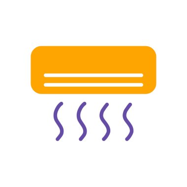 Bölünmüş sistem kliması düz vektör sembol simgesi. Ev elektriği web sitesi ve uygulama tasarımı, logo, uygulama, UI için grafik sembolü