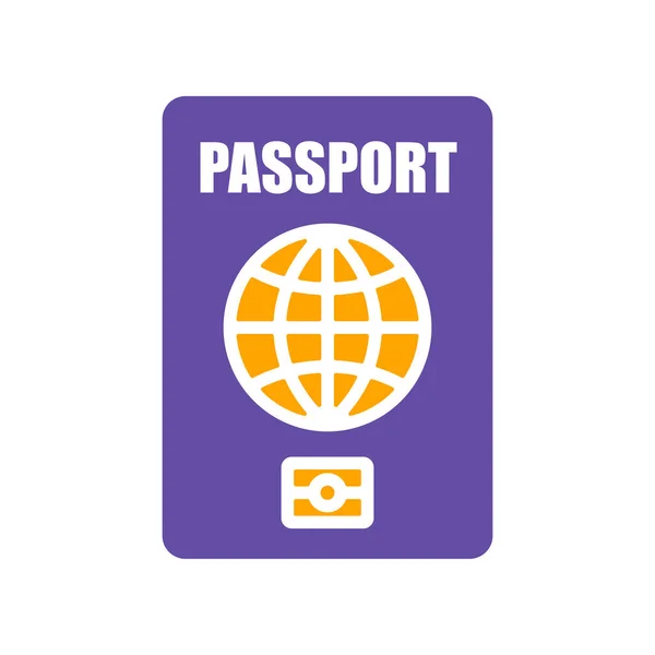 Icône Glyphe Vectoriel Passeport Symbole Identification Symbole Graphique Pour Voyage — Image vectorielle