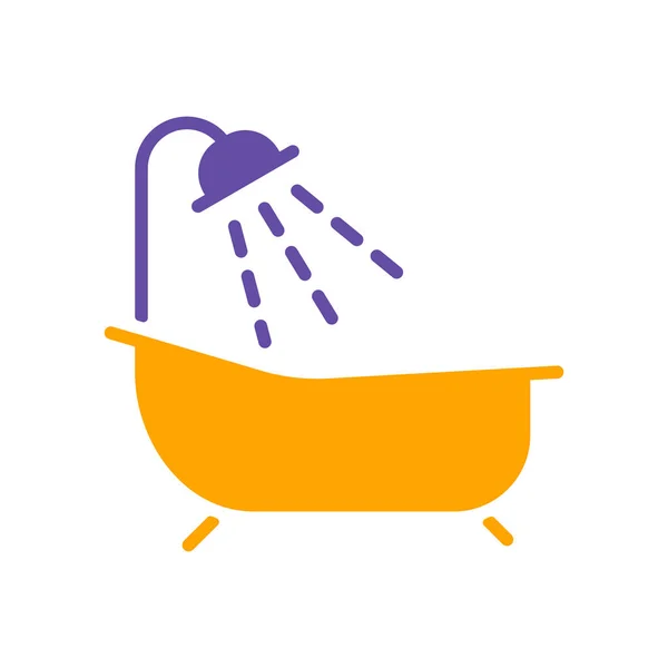 Bathroom Vector Glyph Icon Bath Shower Sign Graph Symbol Travel — Stock Vector