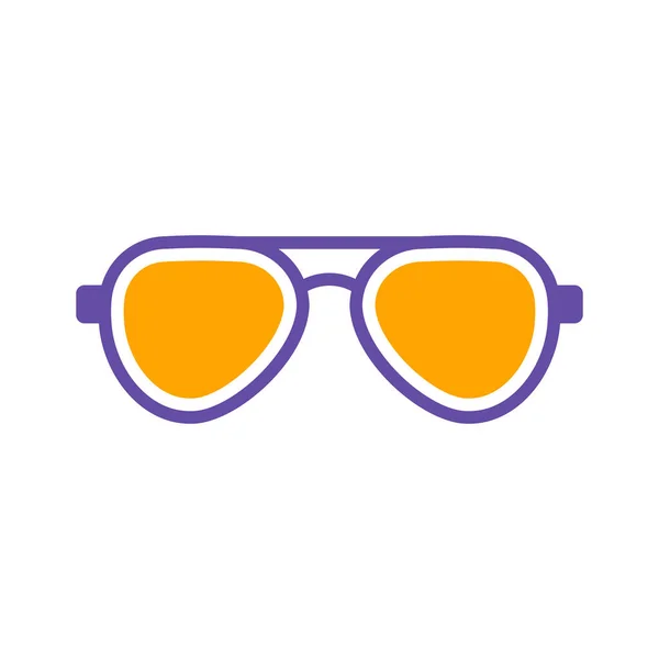Solglasögon Platt Vektor Glyf Ikon Sommartecken Diagram Symbol För Resor — Stock vektor
