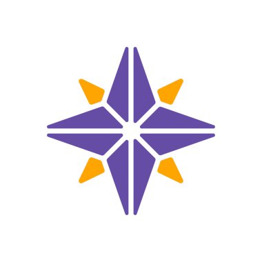 Rüzgar gül vektör simgesi. Navigasyon işareti. Seyahat ve turizm web sitesi ve uygulama tasarımı, logo, uygulama, UI için grafik sembolü