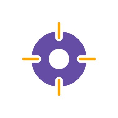 Hedefteki hedef vektör simgesini hedef alıyor. Navigasyon işareti. Seyahat ve turizm web sitesi ve uygulama tasarımı, logo, uygulama, UI için grafik sembolü