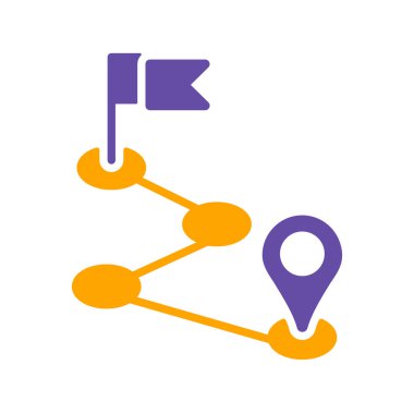 Rota vektör simgesi. Navigasyon işareti. Seyahat ve turizm web sitesi ve uygulama tasarımı, logo, uygulama, UI için grafik sembolü