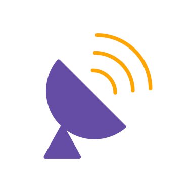 Sputnik anten vektör simgesi. Navigasyon işareti. Seyahat ve turizm web sitesi ve uygulama tasarımı, logo, uygulama, UI için grafik sembolü