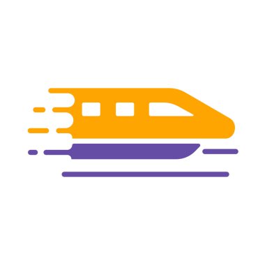 Monoray hızı modern tren düz vektör sembolü. Seyahat ve turizm web sitesi ve uygulama tasarımı, logo, uygulama, UI için grafik sembolü