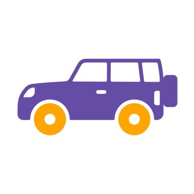 SUV düz vektör sembolü. Seyahat ve turizm web sitesi ve uygulama tasarımı, logo, uygulama, UI için grafik sembolü