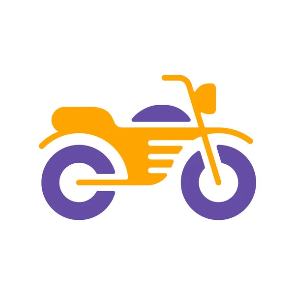 Moto Plat Vecteur Glyphe Icône Symbole Graphique Pour Voyage Tourisme — Image vectorielle