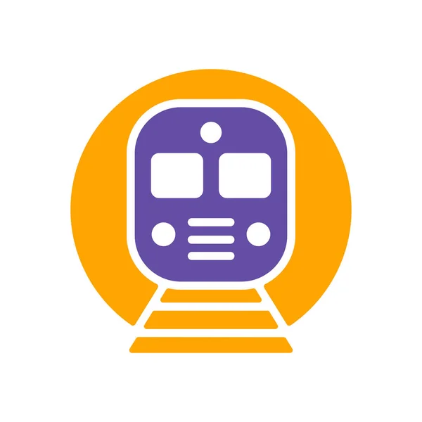 Metro Metro Treni Düz Vektör Sembolü Seyahat Turizm Web Sitesi — Stok Vektör