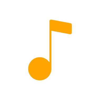 Müzik notası düz vektör sembolü. Müzik ve ses web sitesi için grafik sembolü ve uygulama tasarımı, logo, uygulama, UI