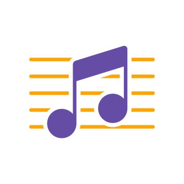 Stade ve müzik vektör sembol notaları. Melodi, klasik müzik, ses tasarımı. Müzik ve ses web sitesi için grafik sembolü ve uygulama tasarımı, logo, uygulama, UI