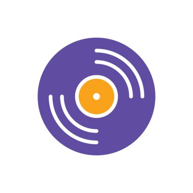 Vinil kayıt, lp plak vektör simgesi. Müzik işareti. Müzik ve ses web sitesi için grafik sembolü ve uygulama tasarımı, logo, uygulama, UI