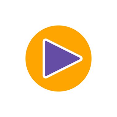 Düğme vektörü düz simge simgesini oynat. Müzik ve ses web sitesi için grafik sembolü ve uygulama tasarımı, logo, uygulama, UI