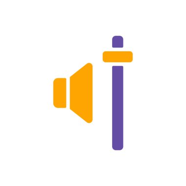 Ses hacmi kaydırıcı kontrol vektör simgesi. Müzik ve ses web sitesi için grafik sembolü ve uygulama tasarımı, logo, uygulama, UI