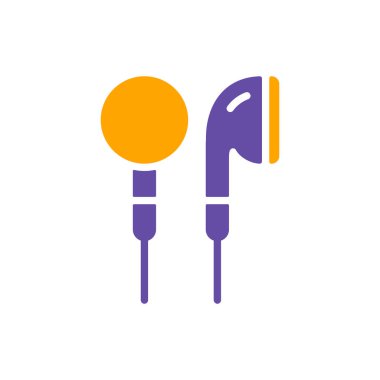 Kulaklık vektörü düz sembol simgesi. Müzik ve ses web sitesi için grafik sembolü ve uygulama tasarımı, logo, uygulama, UI