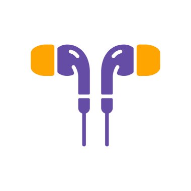 Kulaklık vektörü düz kabartma simgesi. Müzik işareti. Müzik ve ses web sitesi için grafik sembolü ve uygulama tasarımı, logo, uygulama, UI