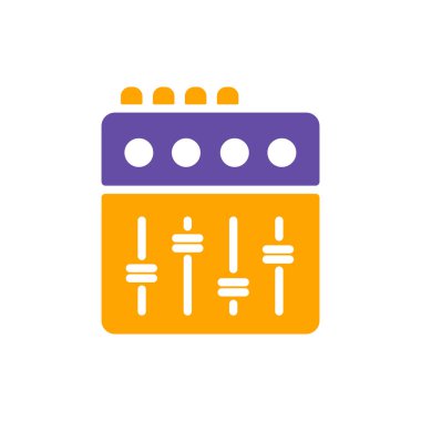 Konsol vektör düz kabartma simgesi karıştırılıyor. Müzik ve ses web sitesi için grafik sembolü ve uygulama tasarımı, logo, uygulama, UI