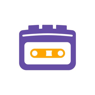 Kasetçalar vektör düz kabartma simgesi. Müzik işareti. Müzik ve ses web sitesi için grafik sembolü ve uygulama tasarımı, logo, uygulama, UI