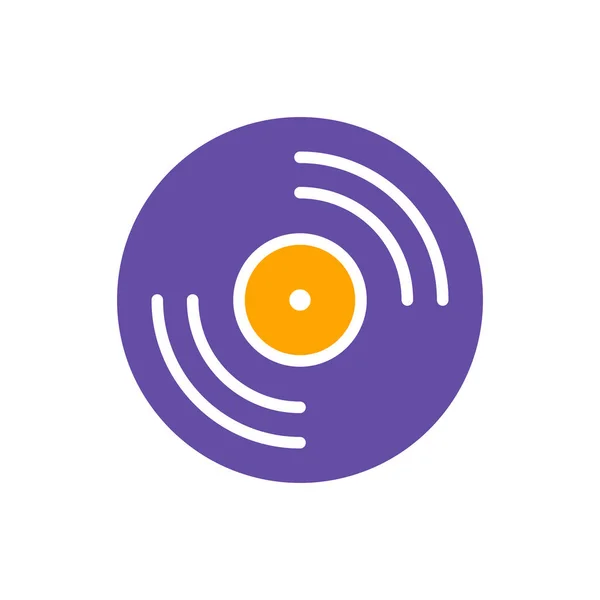 Vinyl Record Record Vector Glyph Icon 音乐标志 音乐和声音网站及应用程序设计 用户界面的图形符号 — 图库矢量图片