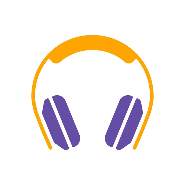 Oído Auriculares Vector Icono Glifo Símbolo Gráfico Para Música Sonido — Vector de stock