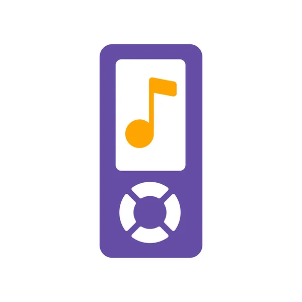Mp3 Player Vector Glyph Icon Music Sign Graph Symbol Music — Stock Vector