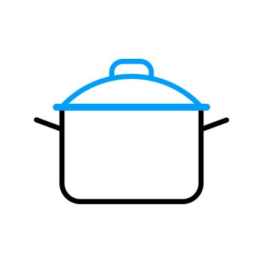 Tencere ikonu. Tencere ya da tava işareti. Yemek pişirme web sitesi tasarımı, logo, uygulama, Ui için grafik sembolü