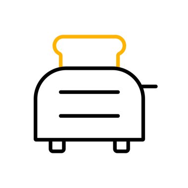 Tost makinesi ve vektör simgesi. Mutfak aletleri. Yemek pişirme web sitesi tasarımı, logo, uygulama, Ui için grafik sembolü