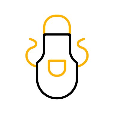 Mutfak önlüğü koruyucu giysi ikonu. Yemek pişirme web sitesi tasarımı, logo, uygulama, Ui için grafik sembolü