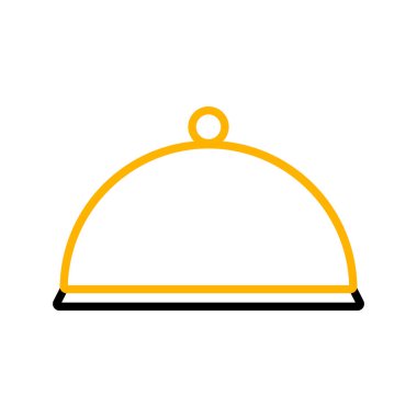 Cloche, yemek tepsisi vektör ikonu. Mutfak aletleri. Yemek pişirme web sitesi tasarımı, logo, uygulama, Ui için grafik sembolü