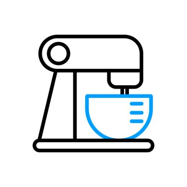 Yemek işlemcisi. Karıştırıyorum. Yemekleri püre yapmak. Elektrikli mutfak aletleri. Yemek pişirme web sitesi tasarımı, logo, uygulama, Ui için grafik sembolü