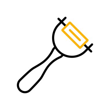 Soyucu vektör simgesi. Patates soyacağı işareti. Mutfak aletleri. Yemek pişirme web sitesi tasarımı, logo, uygulama, UI için grafik sembolü