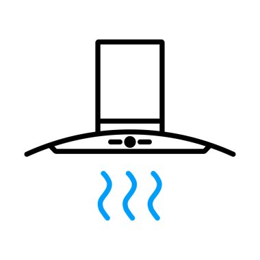 Mutfak kaput vektör simgesi. Elektrikli mutfak aletleri. Yemek pişirme web sitesi tasarımı, logo, uygulama, UI için grafik sembolü