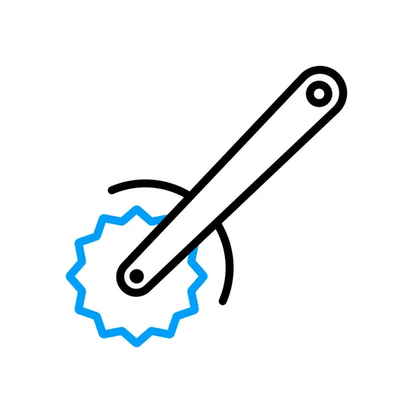 Pizza Kniv Vektor Ikon Köksmaskiner Diagram Symbol För Matlagning Webbplats — Stock vektor