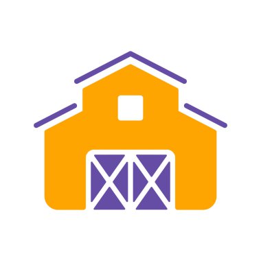 Ahır kabartma simgesi. Çiftlik hayvanı işareti. Web sitenizin tasarımı için grafik sembolü, logo, uygulama, UI. Vektör illüstrasyonu