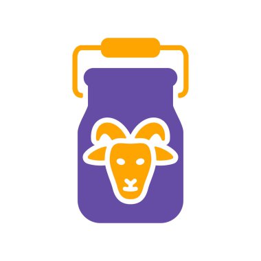 Süt kabı simgesi için kutu. Çiftlik hayvanı işareti. Web sitenizin tasarımı için grafik sembolü, logo, uygulama, UI. Vektör illüstrasyonu