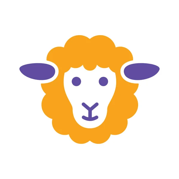 Sheep Glyph Icon Animal Head Farm Sign Graph Symbol Your — Stock Vector