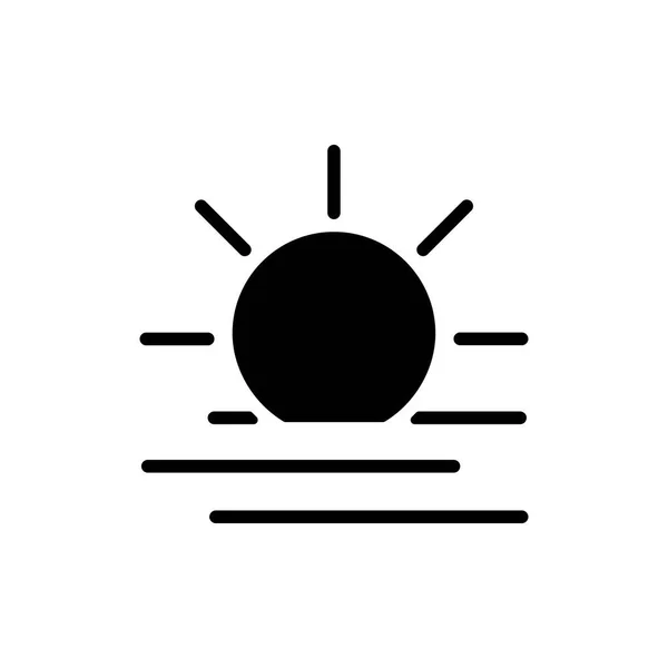 Letnie Słońce Wektor Ciepła Ikona Glifu Znak Meteorologiczny Symbol Graficzny — Wektor stockowy