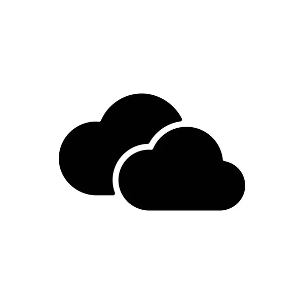 Zwei Wolken Vektor Glyphen Symbol Meteorologisches Zeichen Grafiksymbol Für Reise — Stockvektor