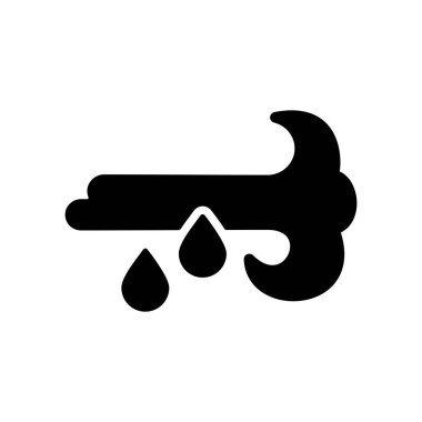 Rüzgar yağmur vektör simgesi. Meteoroloji işareti. Seyahat, turizm ve hava durumu web sitesi ve uygulama tasarımı, logo, uygulama, UI için grafik sembolü