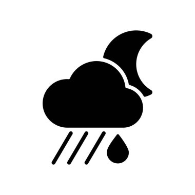 Yağmur damlası sembollü yağmur bulutu. Meteoroloji işareti. Seyahat, turizm ve hava durumu web sitesi ve uygulama tasarımı, logo, uygulama, UI için grafik sembolü