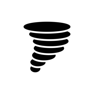 Tornado vektör simgesi. Kasırga burcu. Meteoroloji işareti. Seyahat, turizm ve hava durumu web sitesi ve uygulama tasarımı, logo, uygulama, UI için grafik sembolü