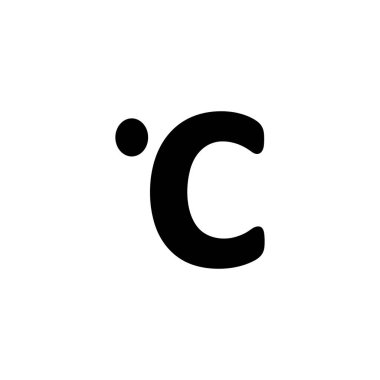 Celsius derece vektör simgesi. Meteoroloji işareti. Seyahat, turizm ve hava durumu web sitesi ve uygulama tasarımı, logo, uygulama, UI için grafik sembolü