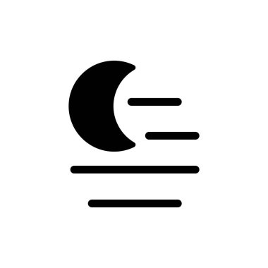 Sis gecesi vektör simgesi. Meteoroloji işareti. Seyahat, turizm ve hava durumu web sitesi ve uygulama tasarımı, logo, uygulama, UI için grafik sembolü