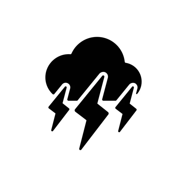 Sturmwolken Vektorglyphen Symbol Symbol Des Regensturms Meteorologisches Zeichen Grafiksymbol Für — Stockvektor