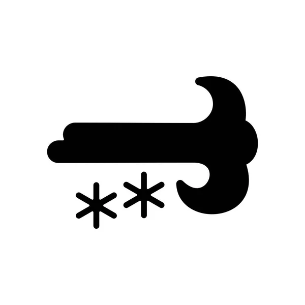 Vent Tempête Neige Vecteur Glyphe Icône Signe Météorologique Symbole Graphique — Image vectorielle