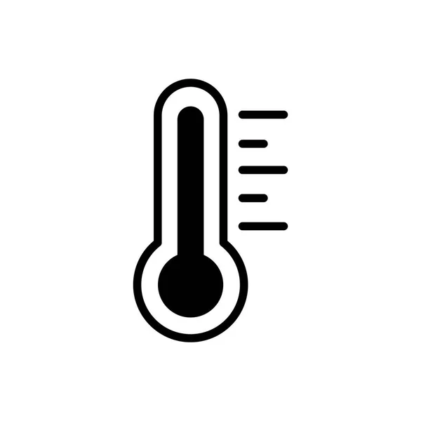 Termómetro Calor Vector Caliente Icono Glifo Signo Meteorología Símbolo Gráfico — Vector de stock