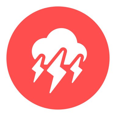 Fırtına bulutu vektör simgesi. Yağmur fırtınası sembolü. Meteoroloji işareti. Seyahat, turizm ve hava durumu web sitesi ve uygulama tasarımı, logo, uygulama, UI için grafik sembolü